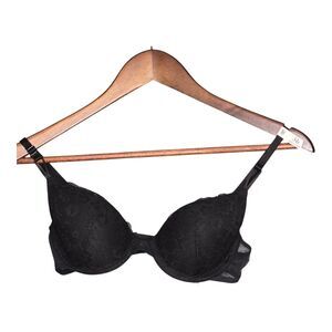 Victoria's Secret Lined Demi Bra 34B Black Lace Underwire Convertible NWT